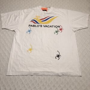 Bwood Pablo's Vacation Shirt Men's 2XL White 1993 Graphic Scorpion Made USA